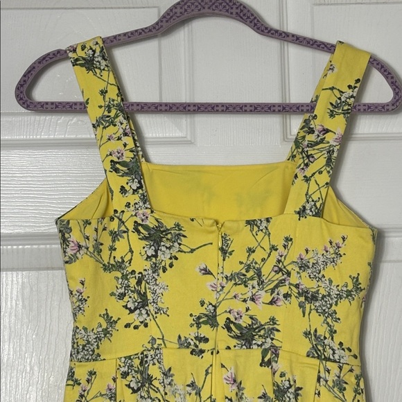 Alex Marie yellow floral midi sun dress size 4 Cotton Stretch cottage delicate - Picture 7 of 11